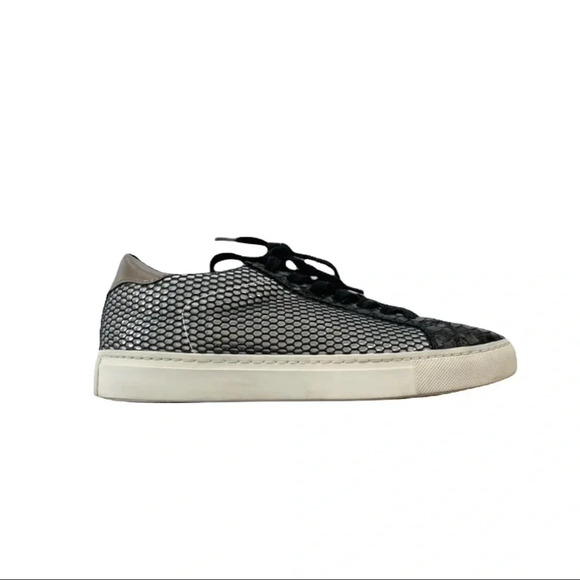 STEVE MADDEN Peyton Glitter and Snakeskin Sneaker Black 7.5 WORN ONCE - Picture 4 of 10